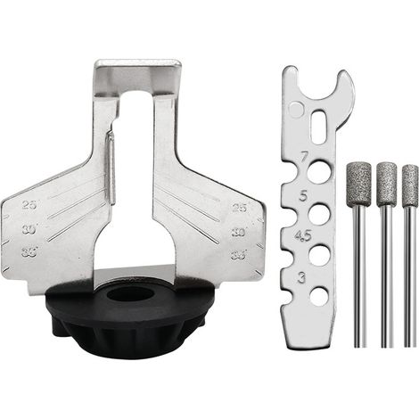 Kit per affilatura motosega da 5 pezzi - Lime diamantate - Guida angolare per trapano, motosega, lama e tosaerba