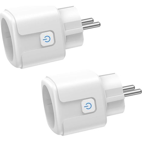 Prise Connectée WiFi, 2 Pièces Prise Intelligente 16A 3680W, Prise WiFi avec Mesure de Consommation Électrique, Compatible avec Cozylife APP (1/5)