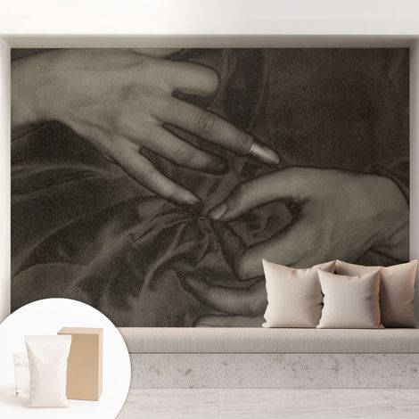 Papier peint intissé avec imprimé pour décoration intérieure pour rénovation a motif - Colle incluse gratuite Matière des mains 208x146 cm (1/5)