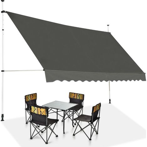 Tenda da sole telescopica e retrattile, Tenda parasole resistente ai raggi UV impermeabile 395 x 120 cm Grigio (1/4)