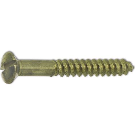 DIN95 3.5 x 35 Messing blank Holzschraube Linsensenkkopf mit Schlitz