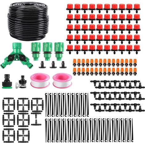 Drip Irrigation Kit 212 Pcs Garden Irrigation System with 60 m Irrigation Hose, Automatic Drip Irrigation Kit for Garden Plants Culture (1/5)