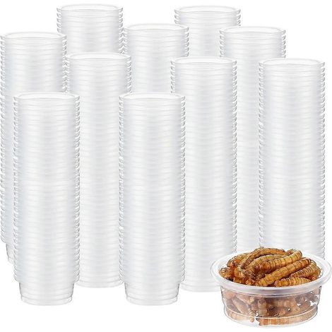 Lot de 300 gobelets pour nourriture et eau pour geckos, petits gobelets en plastique, accessoires pour reptiles, bol d'eau pour reptiles, gobelets pour nourriture pour geckos (1/5)