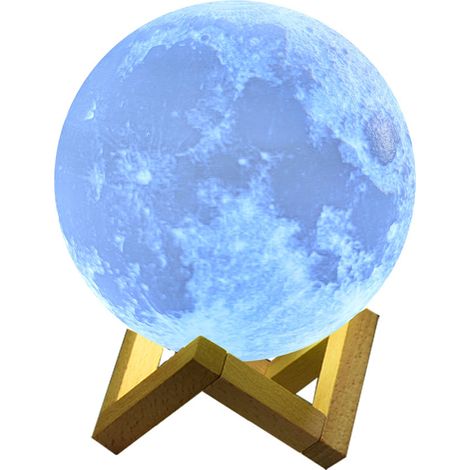 Veilleuse 3D avec télécommande, lampe lune, lampe de chevet, lampe lune créative pour une ambiance apaisante. (1/5)