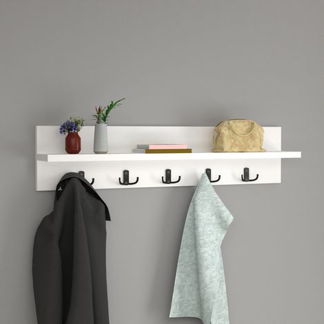 Wandgarderobe Hammarö 80x11x18cm Weiß [en.casa]