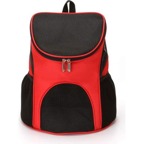 Sac de transport pour chien rouge 45 x 36 x 31 cm, sac à dos pour chien, sac à dos de transport pour animaux de compagnie jusqu'à 3 kg pour les voyages / randonnées / camping (1/5)