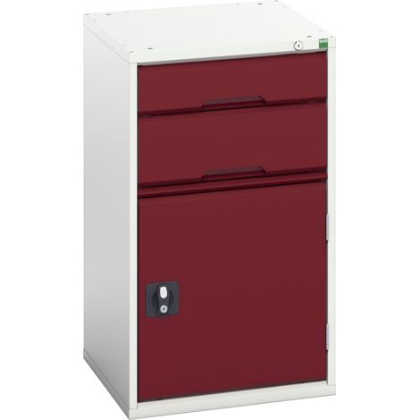 Bott 16925037.24 Verso 2 Drawer + Cupboard 900 x 525mm Crimson Red BOT169250374