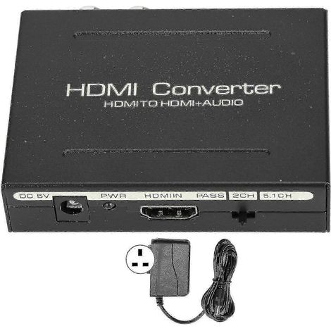 Répartiteur audio HDMI vers HDMI, compatible SPDIF optique, adaptateur audio RCA L/R 100240vuk Plus (1/5)