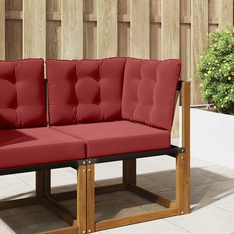 vidaXL  Outdoor Sofa Cushion  3 pcs Wine red Polyester