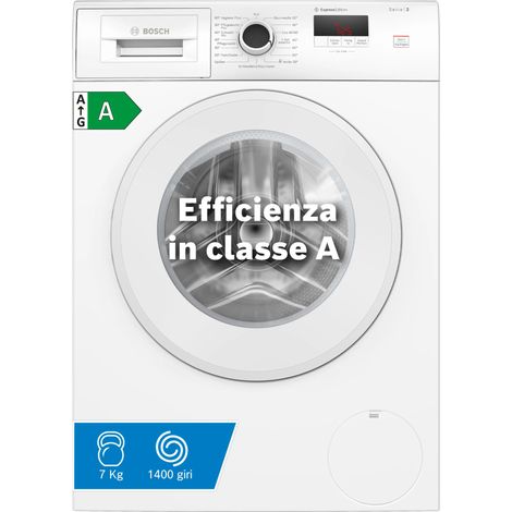 Bosch Serie 8 WGE0241H Serie 2 Lavatrice a carica frontale 7kg 1400g/min Bianco Classe A Pannello di controllo in Tedesco. Tipo di carica: Caricamento frontale. Capacità cestello: 7 kg, Classe di e... (1/5)