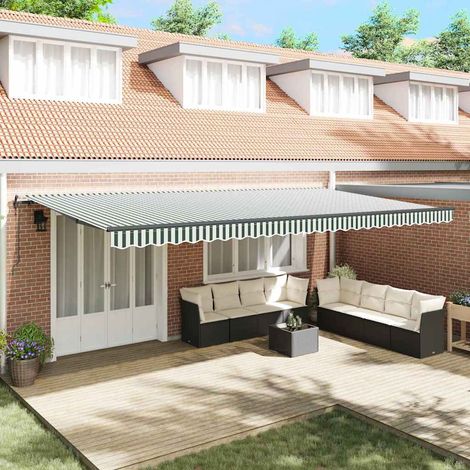 Toldo Retráctil verde y 600 x 350 cm tela