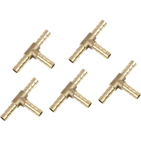 Laiton Tuyau Barbillon Raccord 6mm 3 Voie Té Menuisier Adaptateur (Ensemble de 5) (1/5)