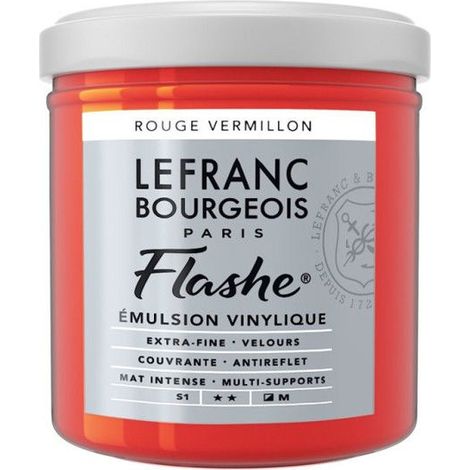 Peinture vinylique - Flashe - Rouge vermillon - 393 - Lefranc Bourgeois - 125ml