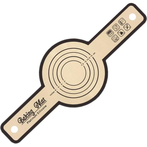 Tapis de cuisson antiadhésif en silicone, couleur beige, avec graduation, pour le pain, les pizzas, les gâteaux et les pâtes au four.-AquaForge (1/5)