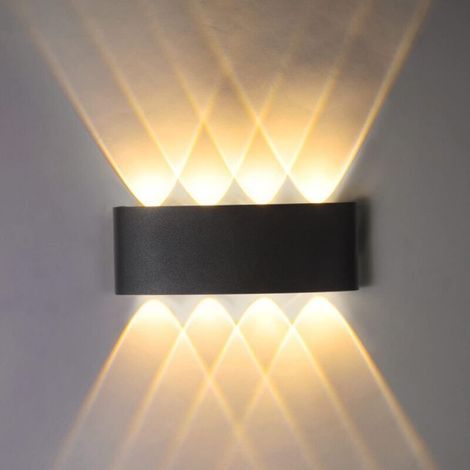 Ineasicer Moderne Applique Murale LED, 10W Lumière Blanc Chaud 3000K, Applique murale étanche IP65, Décorative Lumière pour Chambre Couloir Salon Escalier Hôtel Bar (Noir) (1/5)