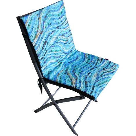 Cojín impermeable para silla TIP con respaldo, 80x40 cm, mosaico. (1/5)
