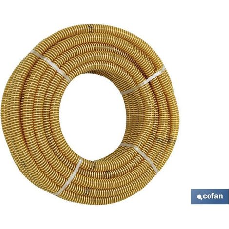 Rouleau de tube d'aspiration spiral jaune Ø70mm 25m