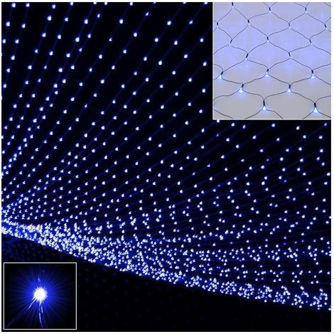 Filet Lumineux LED 540 6x4m Bleu Étanche 8 Modes Dimmable Guirlande Déco Noël Mariage Jardin Chambre Maison Soirée (1/5)