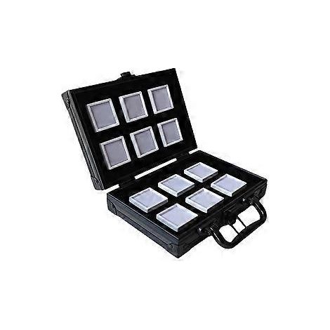 Porte-bijoux de voyage robuste en alliage d'aluminium avec système de verrouillage pour ranger vos objets de valeur en toute sécurité lors de vos déplacements (carré blanc 12 bits)