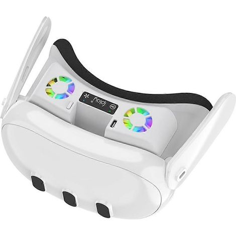 Masque de protection pour casque VR 3 en 3 avec éclairage RGB et ventilateur de refroidissement, noir (1/5)