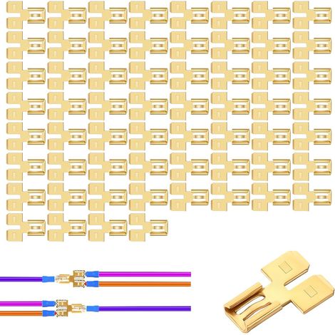 Packung mit 60 isolierten Doppelbuchsen-Steckern und Schnellsteck-Buchsen, 2-Wege-Splitter für zweipolige Kfz-Steckverbinder, 1/4"-Klinge. (1/5)