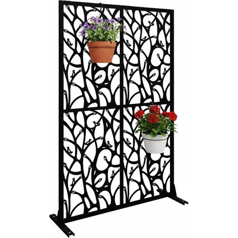 Paravent de jardin - Motif vigne en métal, usage extérieur