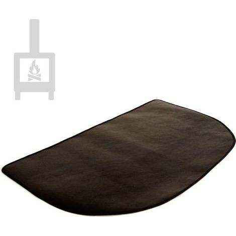 Tapis ignifuge semi-circulaire 102x50cm – Protection thermique pour cheminée et barbecue – Matériau résistant à la chaleur (1/4)