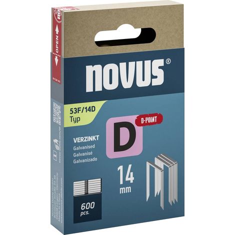 Novus Tools 042-0793 Graffette filo piatto tipo 53F 600 pz. Dimensioni (L x L) 14 mm x 11.3 mm (1/3)