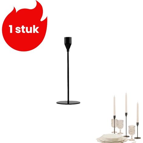 Bougeoir de style européen pour dîner aux chandelles, petit porte-bougie décoratif, noir (1/5)