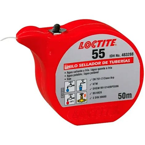 Loctite 55 hilo sellador de tuberías 50 m para roscas metálicas y plásticas