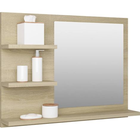 Miroir de salle de bain Chêne sonoma 60x10,5x45 (1/5)