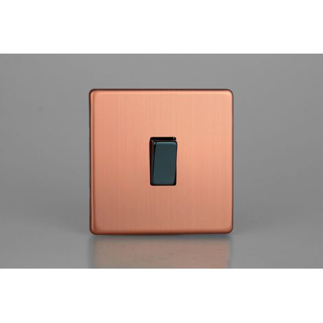 Varilight 10A 1-Gang Rocker Switch - Brushed Copper Finish