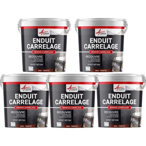 Enduit carrelage, salle de bain, cuisine, mural et sol, recouvre et rénove, faïence, masquage, renove carrelage - Offre Spéciale : 5 x 20KG Tomette - ARCANE INDUSTRIES