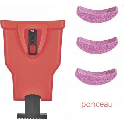 Affûteur de tronçonneuse, ensemble d'affûteur de tronçonneuse avec 3 pierres à aiguiser, outils de travail du bois rapides pour bûcherons, tondeuses à gazon, tronçonneuses（Rouge foncé） (1/4)