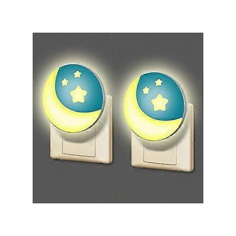Veilleuse électrique pour enfants [Lot de 2] avec capteur crépusculaire, petite applique murale LED style coranique pour chambre de bébé, lampe de nuit murale, couloir ou escalier (1/4)