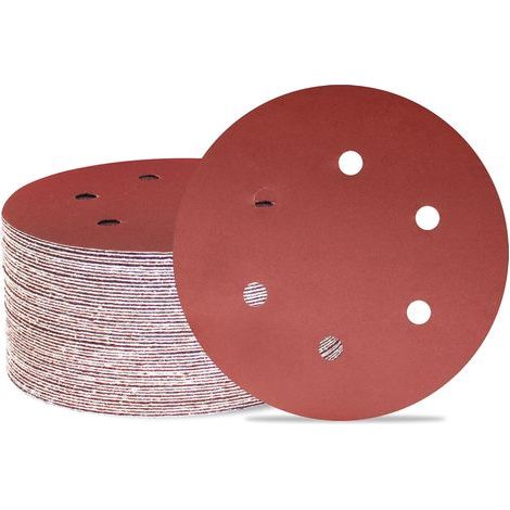 Lot de 50 disques de ponçage 150 mm 6 trous Grain 1000 Papier abrasif Orbital aléatoire pour travail du bois, automobile, métal (1/5)
