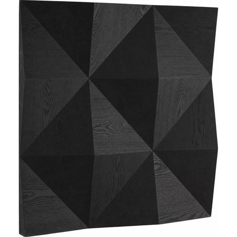 Sculpture murale noire géométrique en bois - noir (1/4)
