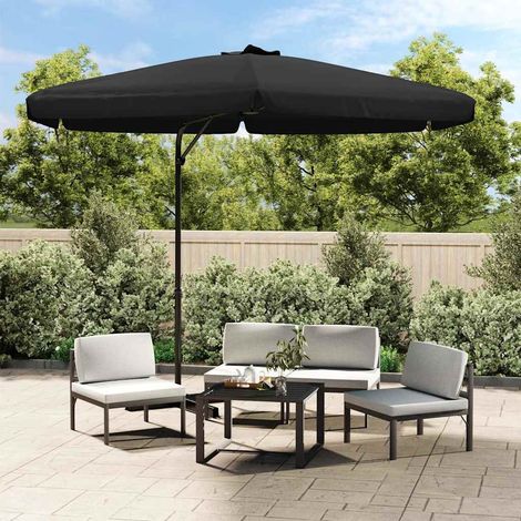 vidaXL Parasol de jardin avec mât en acier 300 cm Noir (1/5)