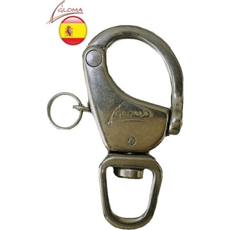 Mousqueton de drisse à émerillon à oeil inox A4 gloma (1/2)