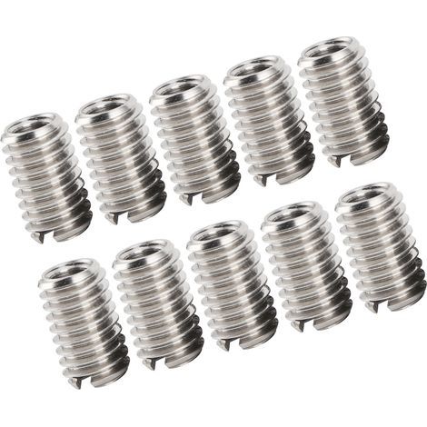 Pack of 10 M4x0.7 female to M6x1.0 male thread repair inserts, 303 stainless steel reducing nut for computers, lamps, molds and mechanical equipment (1/5)