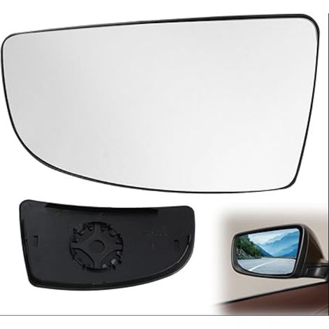 Verre de Rétroviseur Inférieur Remplacement Droit de Remplacement pour MK8 2014-2022, Miroir Extérieur Convexe avec Plaque de Montage, 1855102 (Unten Links) (1/5)