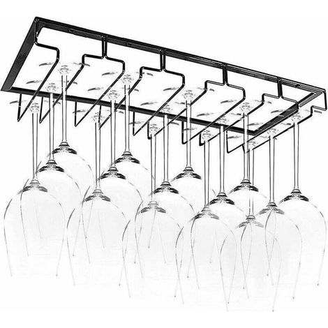 Estante para copas colgante Estante para copas de vino con 5 carriles para 1015 copas, 50 x 22,5 x 5,5 cm, con tornillos (1/3)