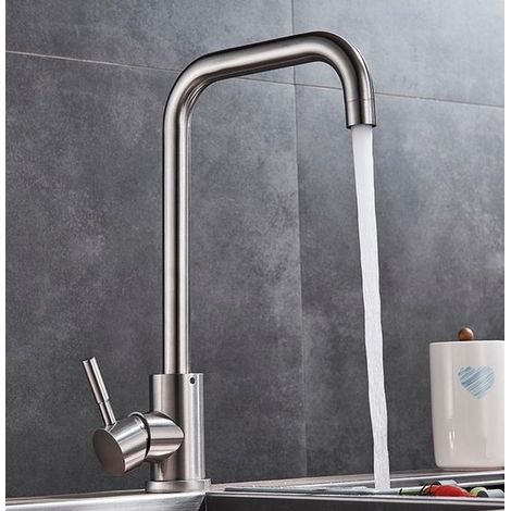 Robinet de cuisine - Bologna - U nickel brossé - 38 cm (1/5)