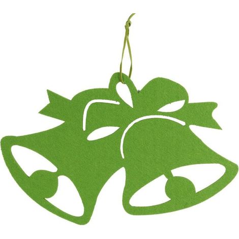 Decorazione natalizia a forma di campanella in feltro, 30 cm, verde (1/2)