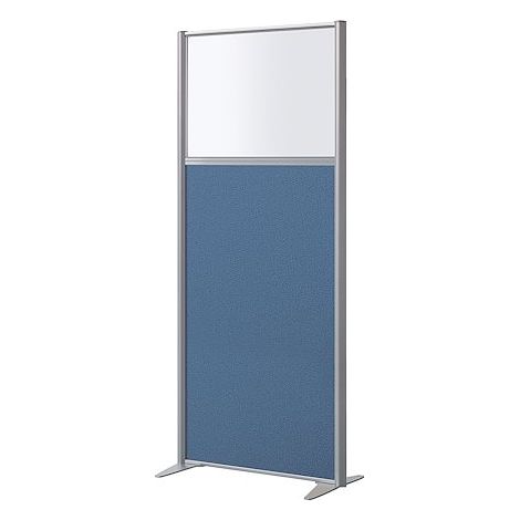 Cloison semi-vitrée B-Zen Tissu - H 180, L 81 cm tissu bleu