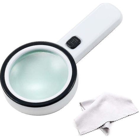 CREA Extra Large Handheld Strong Magnifying Glass With 12 Led And Uv Light,20x Best Jumbo Size Illuminated Magnifier For (1/5)