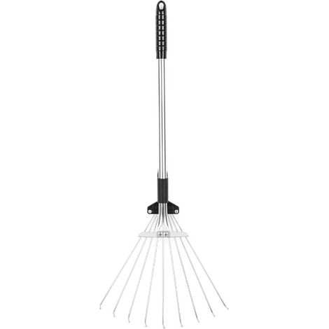 Râteau à Feuilles de Jardin Pliable et réglable, en Alliage d'aluminium, pour Le Nettoyage des Feuilles,(9 Teeth 55‑73.5cm Length 11‑31cm Width) (1/5)