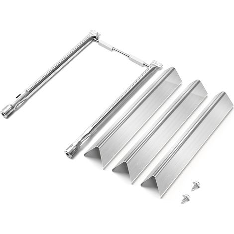7635 Flavorizer Bars et 69785 Tubes de brûleur Pièces de Rechange pour Weber Spirit I II E210 220, S210 220 (avec Boutons de brûleur Avant), brûleur Plaque Chaleur Barbecue