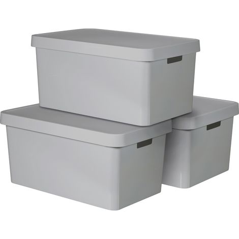 Curver 240659  Kunststoffbox INFINITY  (B x H x T) 560 x 270 x 390 mm Grau 3 St.