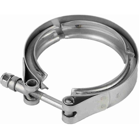 Universelle 2,5 Zoll (63 mm) V-Band-Auspuffschelle für Turbolader-Downpipes, M6-Schraube